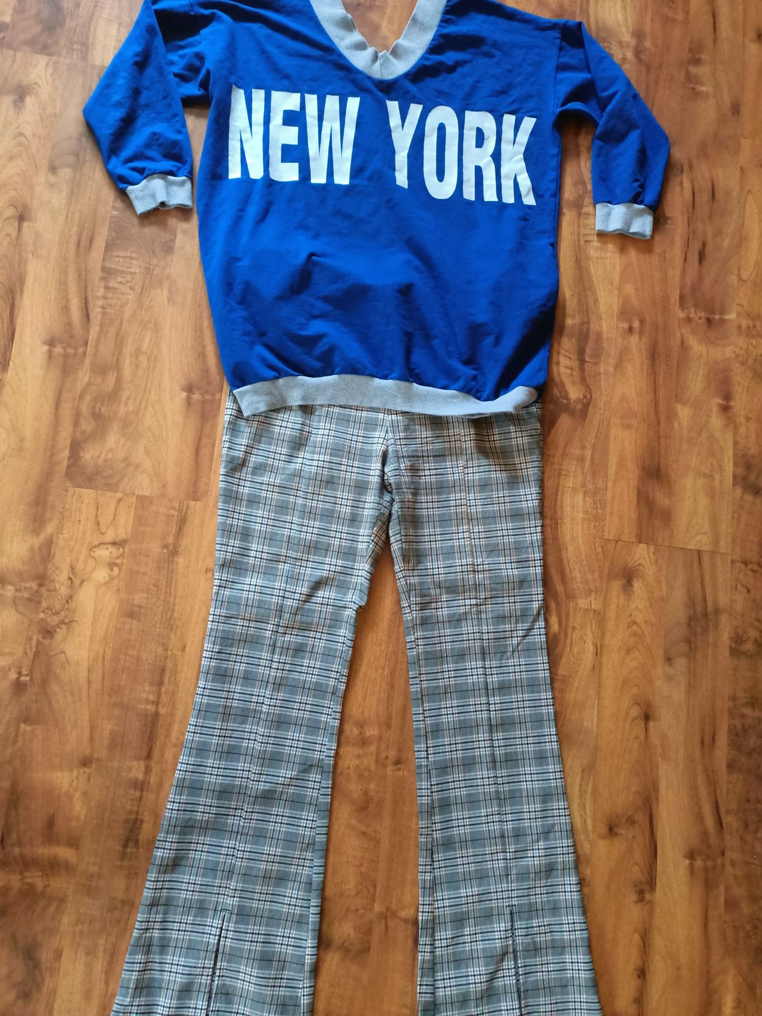 Bluza oversize New York, komplet, spodnie C&A Clockhouse 42 + gratis