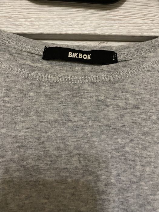Crop top xs szary długu rękaw lampas bik bok
