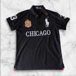 Nowa czarna koszulka polo Ralph Lauren chief keef spellout rugby M