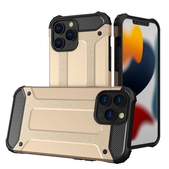 Hybrid Armor Pancerne Hybrydowe Etui Pokrowiec Iphone 13 Pro Max Złoty