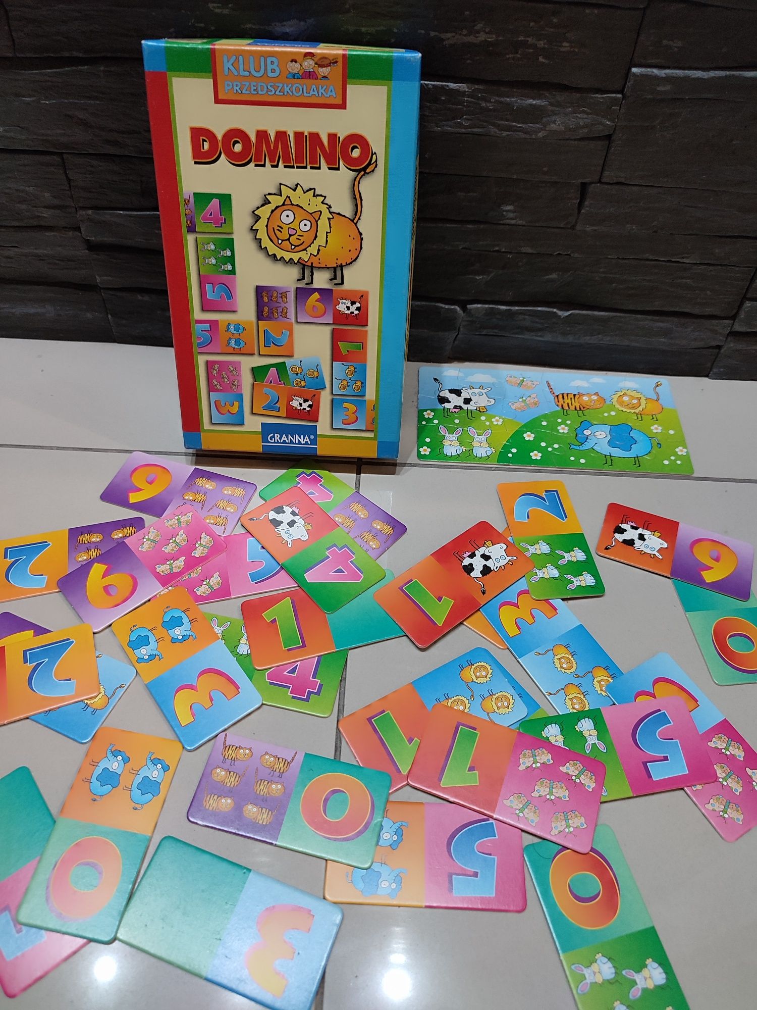 Domino + puzzle Granna liczby cyfry gra edukacyjna