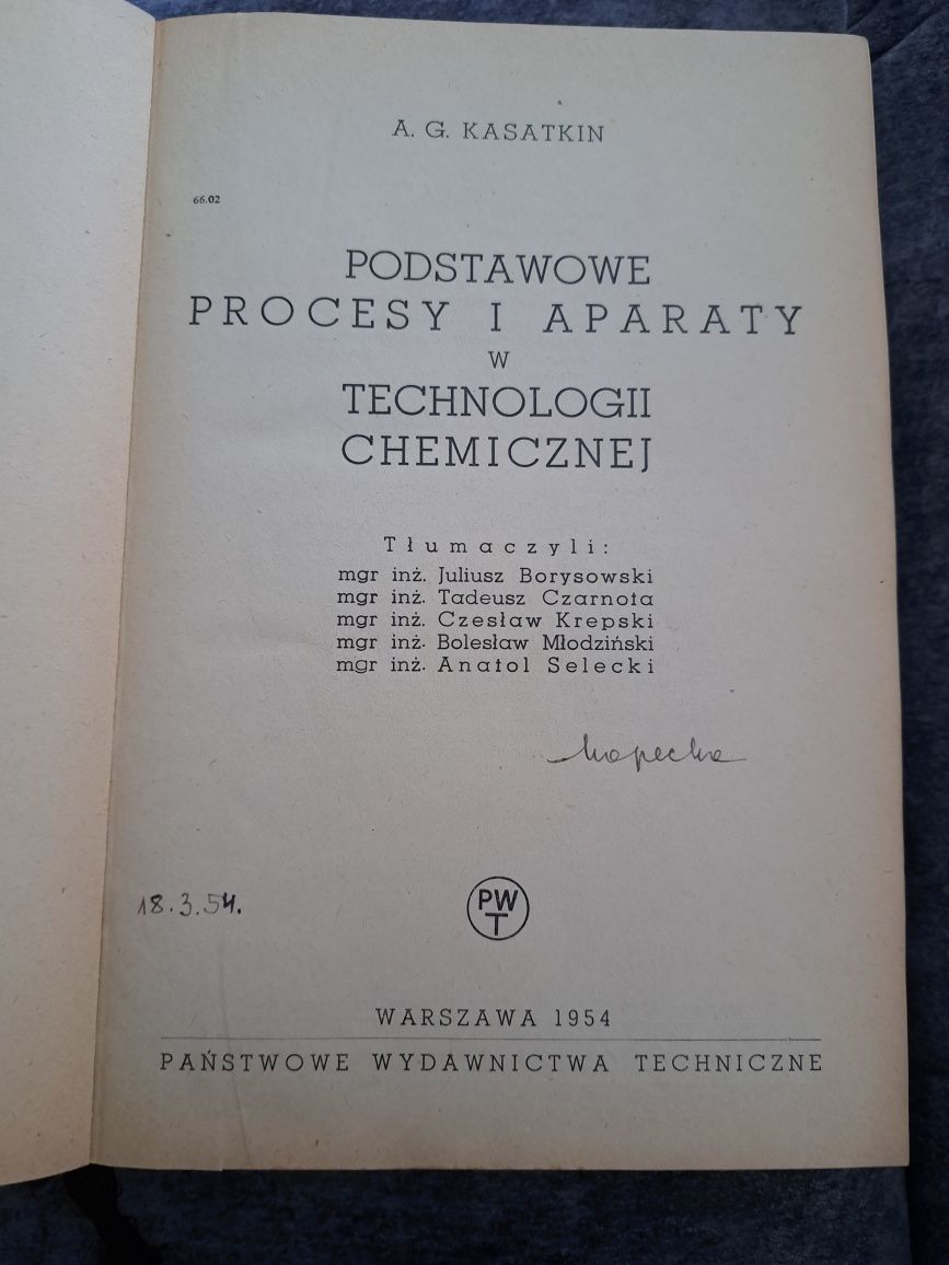 Podstawowe procesy i aparaty w technologii chemicznej