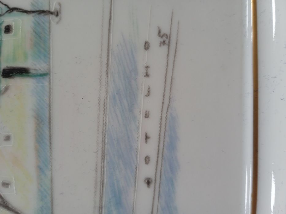 Estampa/pintura a guache Carlos Botelho