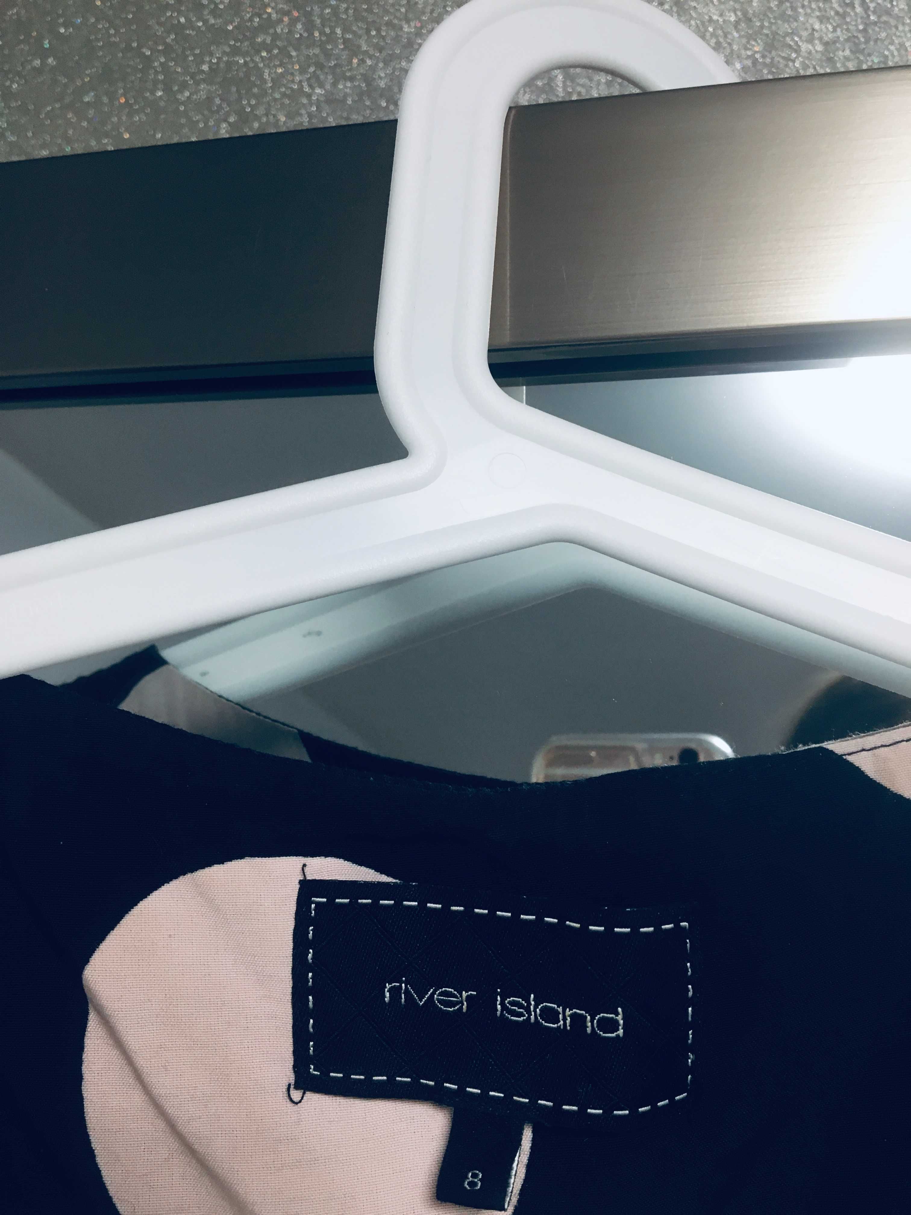 River Island piękna bluzka tunika S kokardka kropki różowa okazja!!