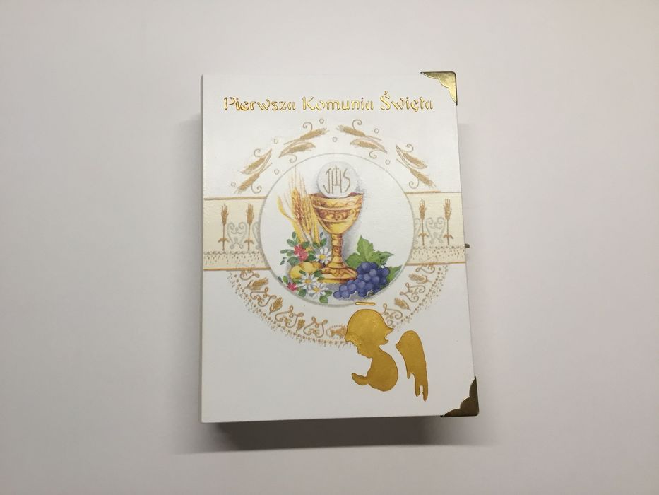 Pamiątka Komunii - biało kremowa książka