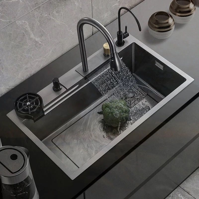 Кухонна мийка 5 в 1 Kraft WF 1 “Nano” 75x46/68x45 з функцією водоспад