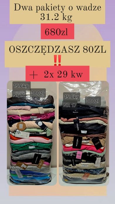 Pakiety odzieży damskiej używanej