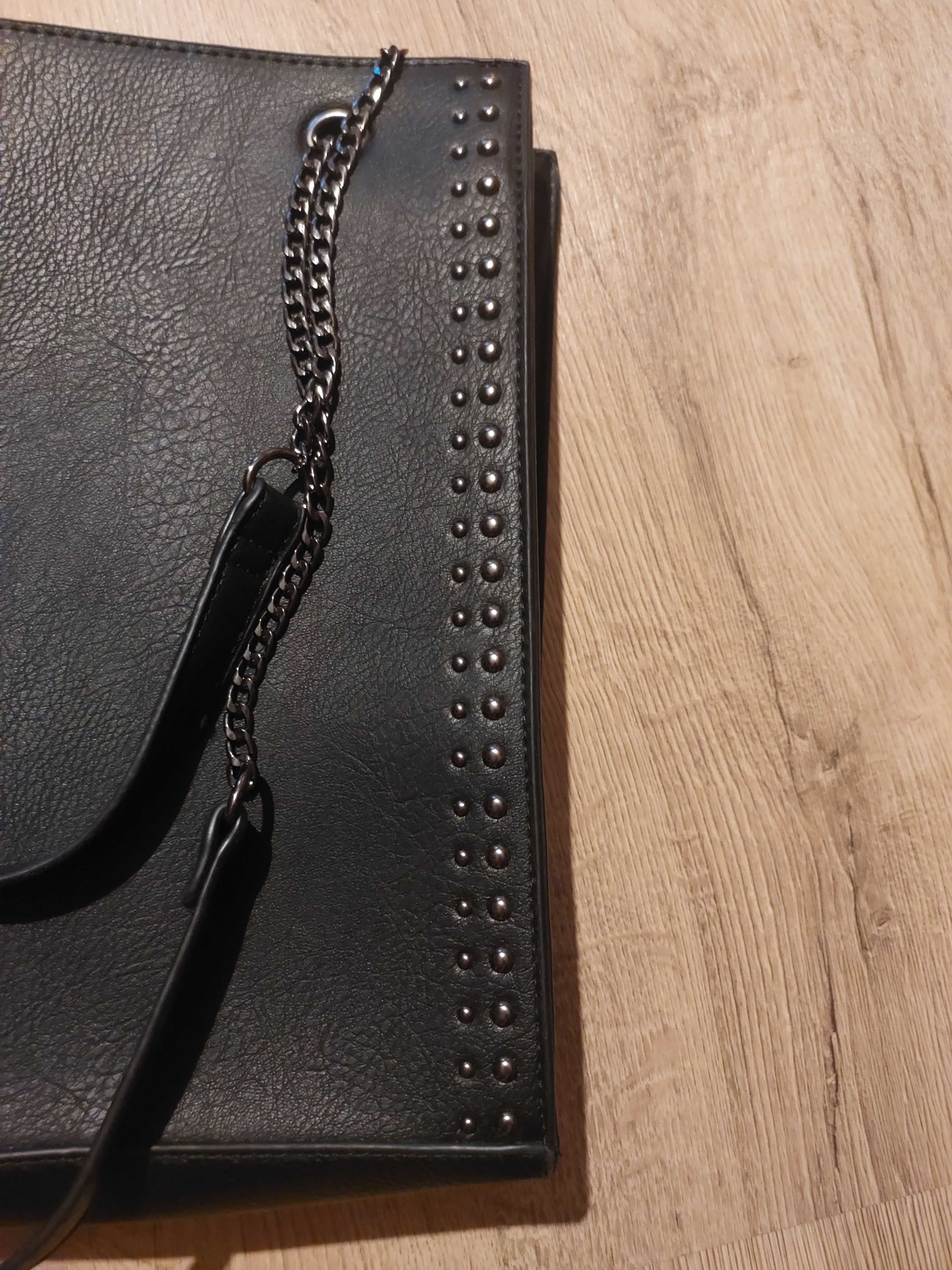 Torba shopper z dżetami czarna House