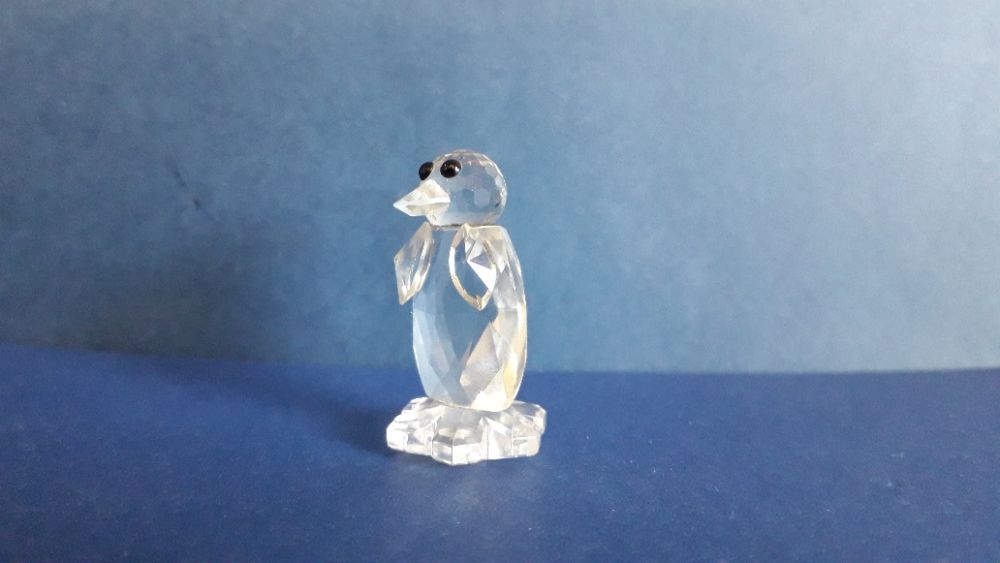 Pinguin em cristal, marca CA, tipo Swarovski