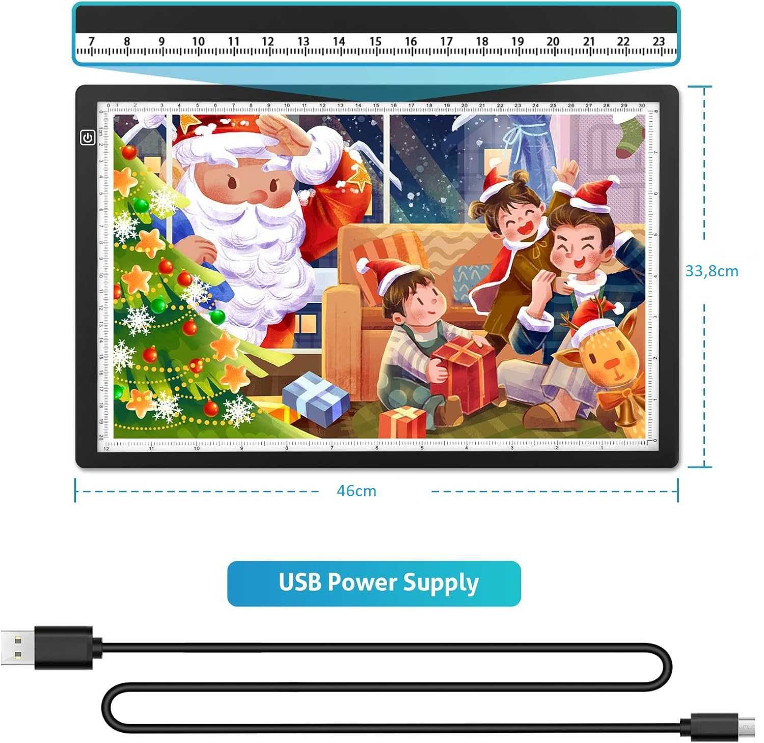 Nowa podświetlana tablica LED do rysunku / A3 / 7mm / USB !1727!