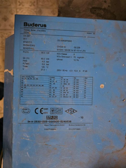 Piec kocioł gazowy buderus logano g234