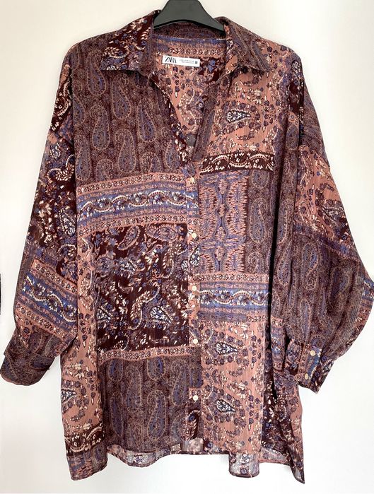 Camisa solta com padrões (Zara, tamanho M)