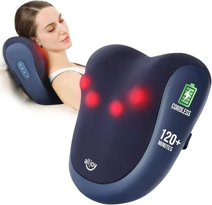 ALLJOY Masażer karku, z funkcją ogrzewania, bezprzewodowy  Shiatsu