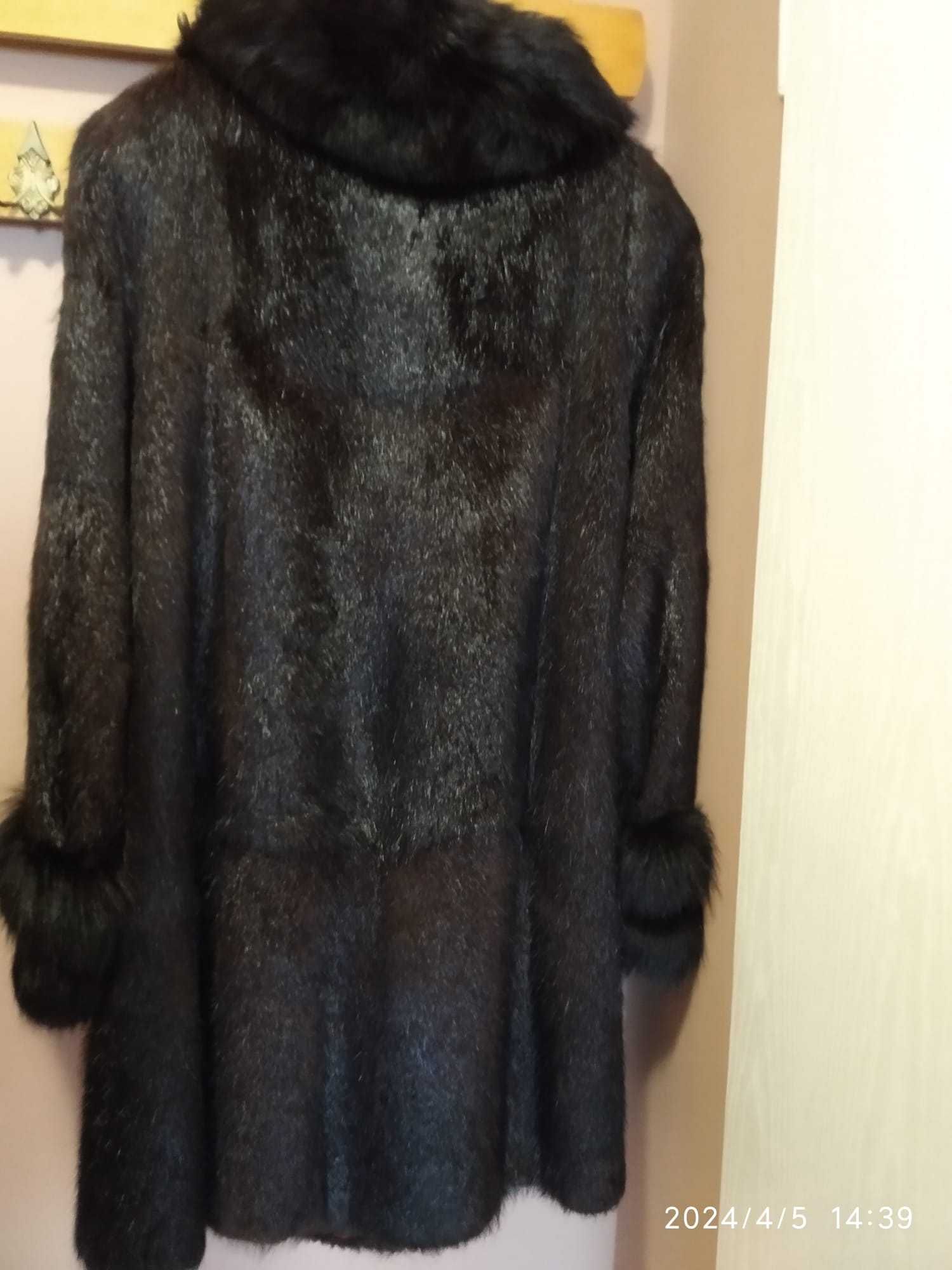 Futro z norek czarne L/XL