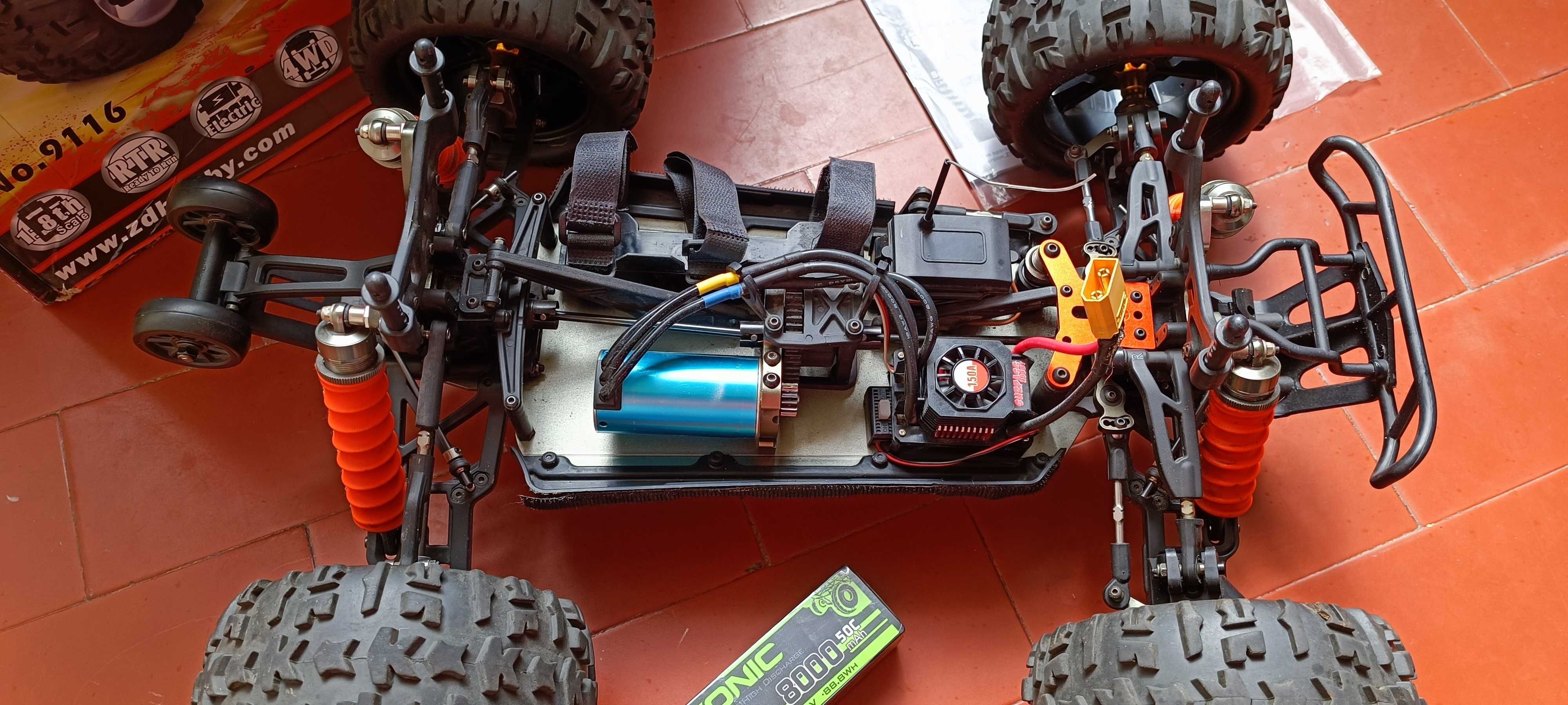 Carro telecomandado escala 1/8 com upgrades e extras até 6S Lipo