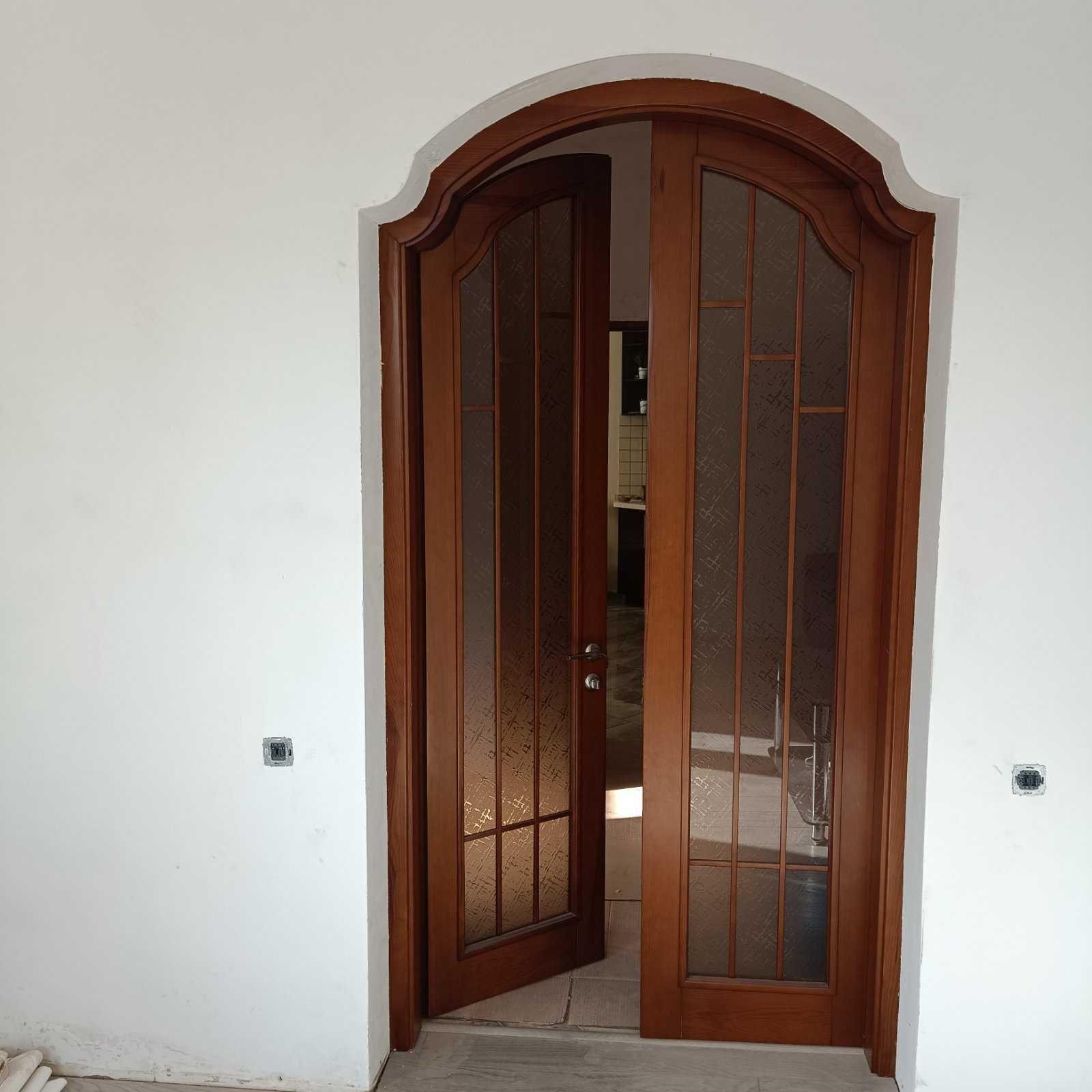 Арочные двери из масива двері арочні з аркою 90см зі склом