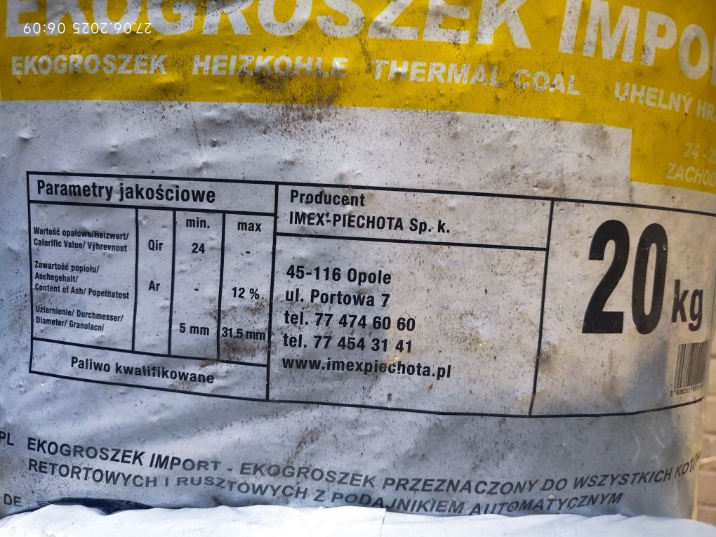 Ekogroszek 20kg x 44szt.