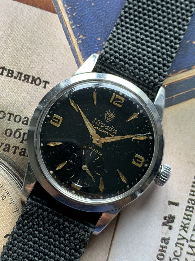 Zegarek Nivada Compensamatic stal  35mm