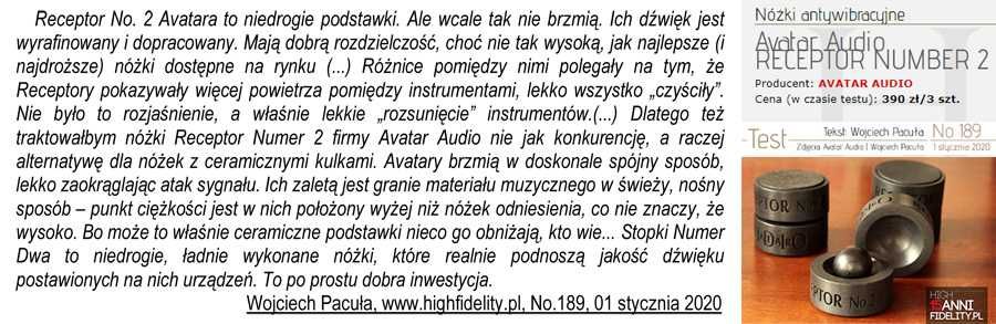 Stopki antywibracyjne Avatar Audio RECEPTOR Nr 2
