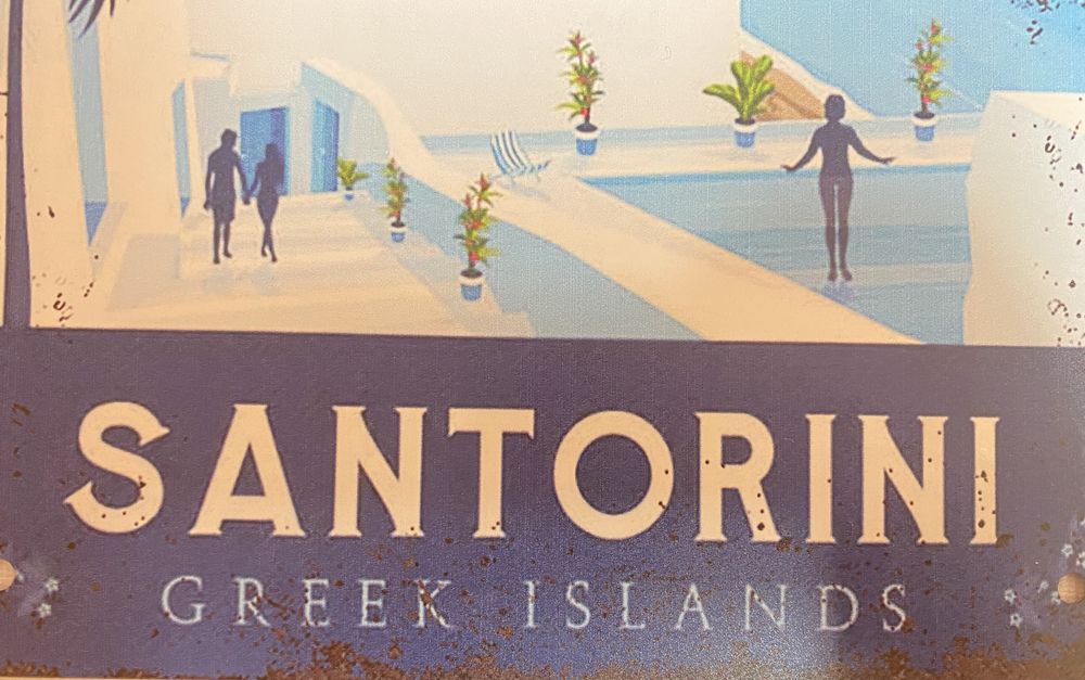 SANTORINI | Placa Metalica Decorativa (nova)