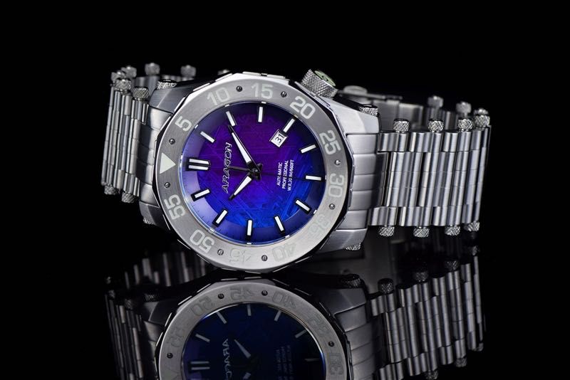 Часы ARAGON Sea Charger Meteorite Blue LE 50 mm. Swiss Automatic