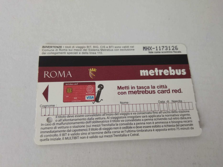 Билет Metrebus Roma