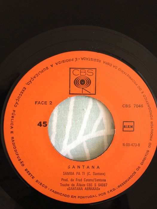 Disco Vinil "Santana ‎– Oye Como Va / Samba Pa Ti"