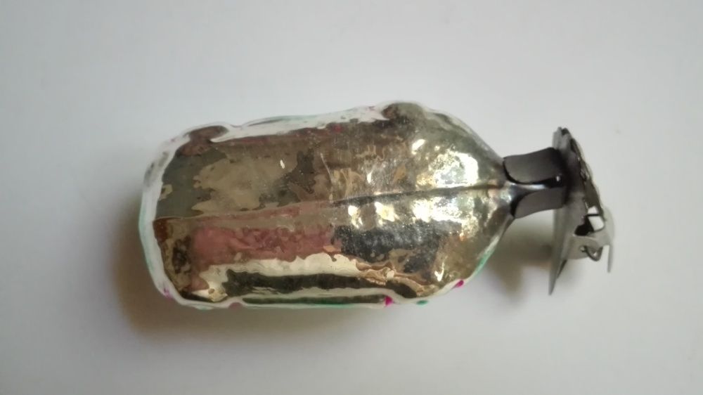 Модель машинка СССР елочная игрушка на прищепе стекло старая