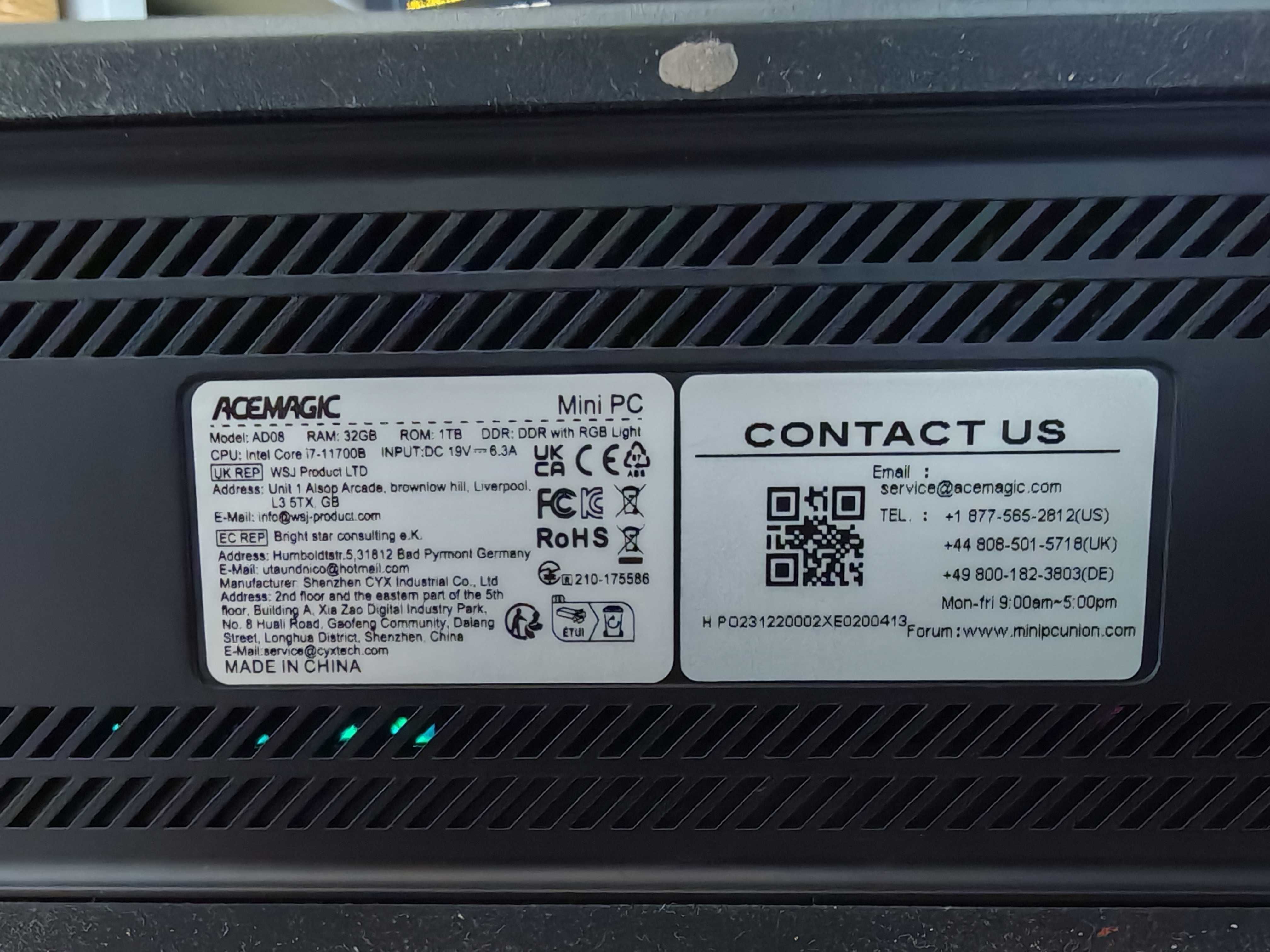MiniPC AceMagic AD08 32gb ram / Dysk  1TB NVME / i7-11700B / Win 11