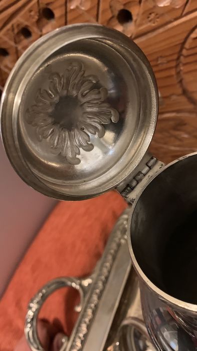 Conjunto de Chá casquinha de prata francesa antiga