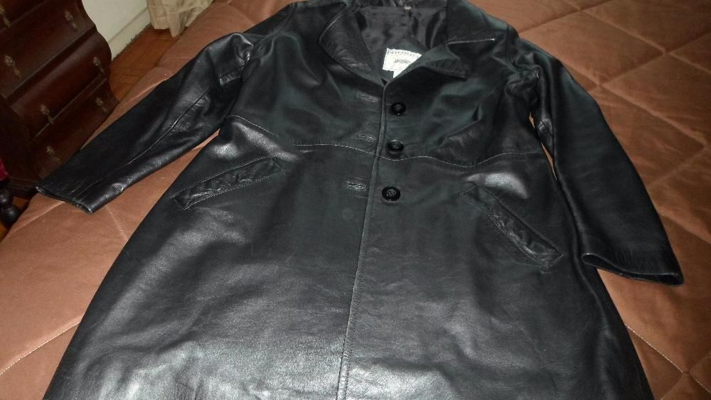 Casaco de Couro Preto