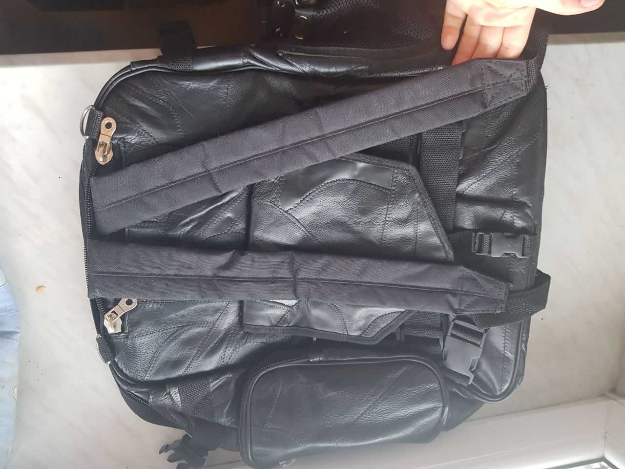 Байкерский рюкзак из натуральной кожи. Made in USA