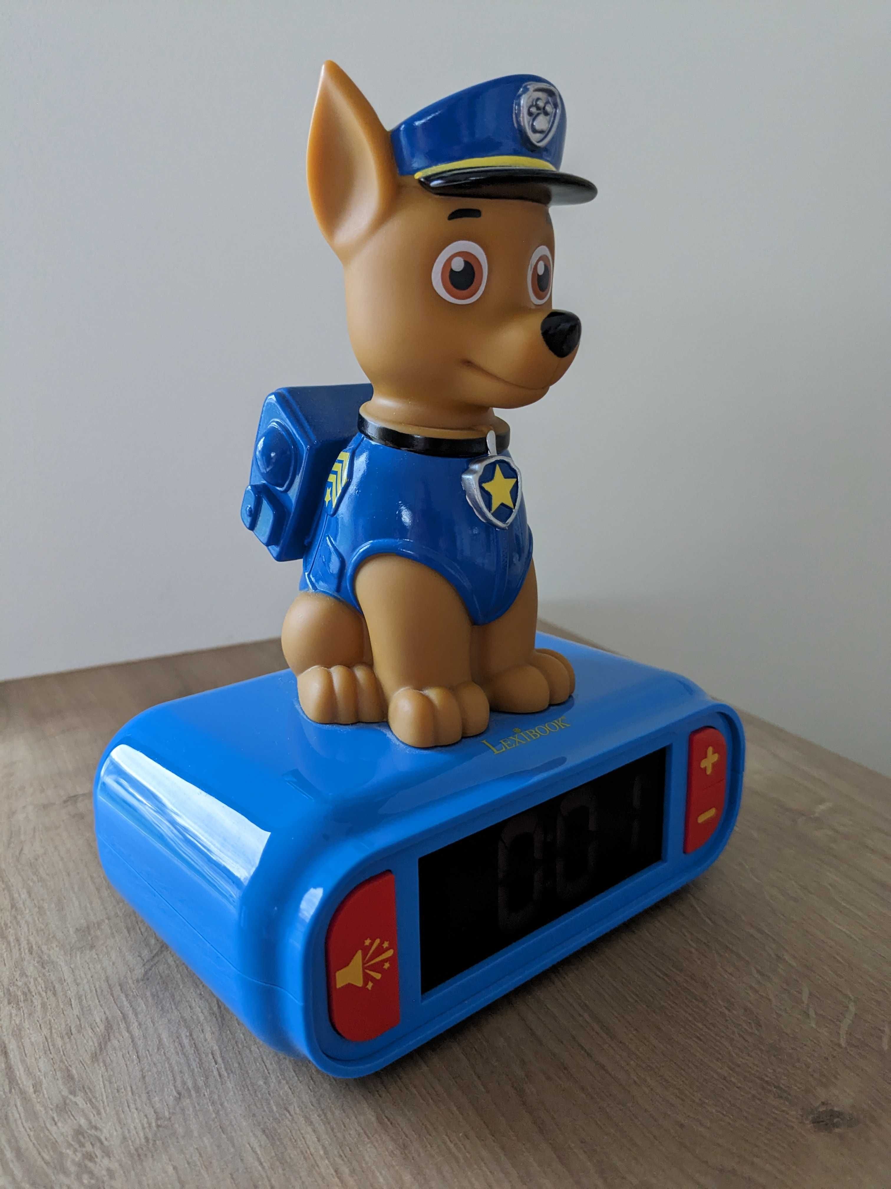Zegarek Budzik Psi Patrol Chase niebieski piesek lampka nocna