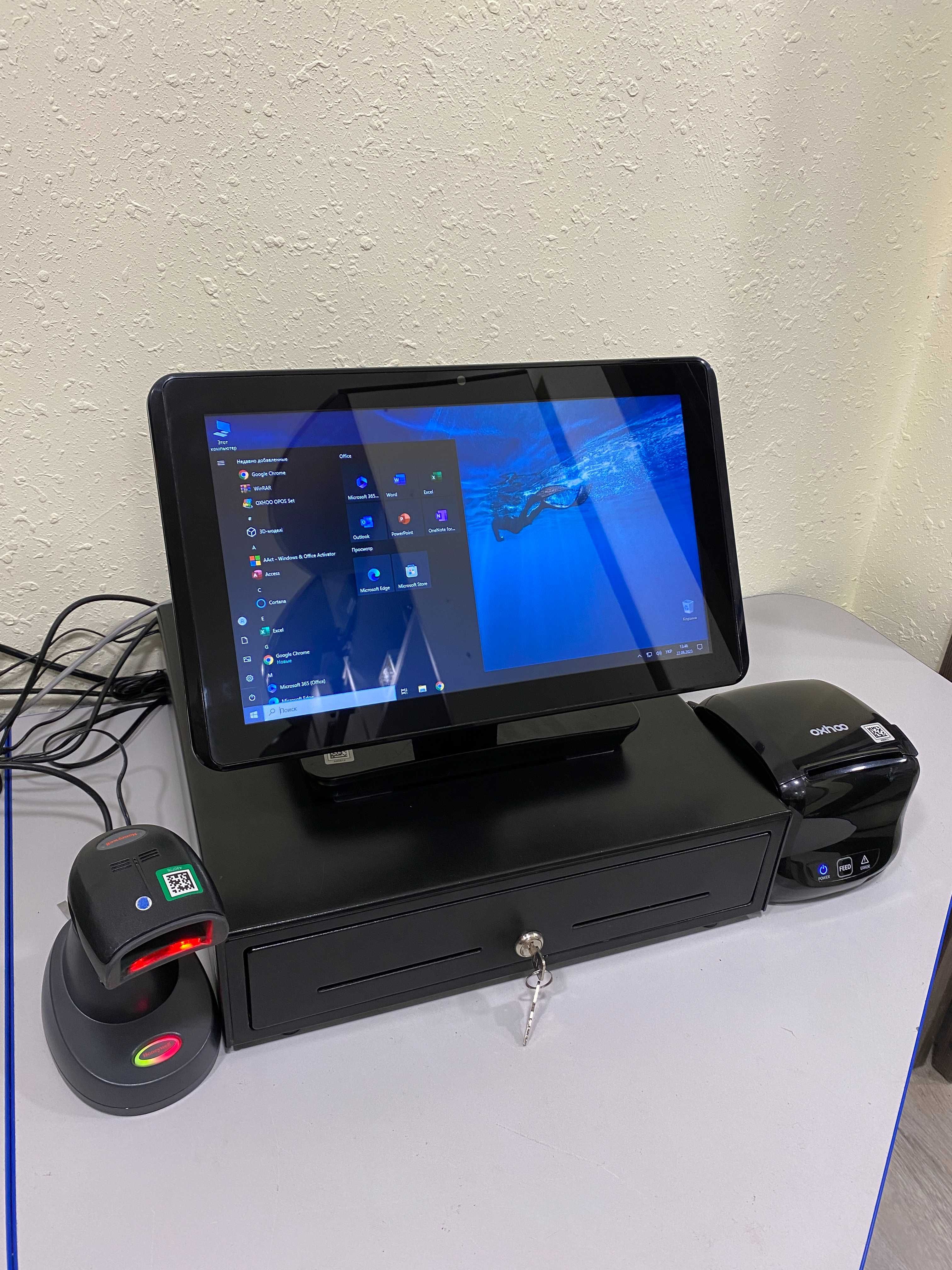 Комплект POS системи POS-термінал принтер чеків сканер, різні варіанти