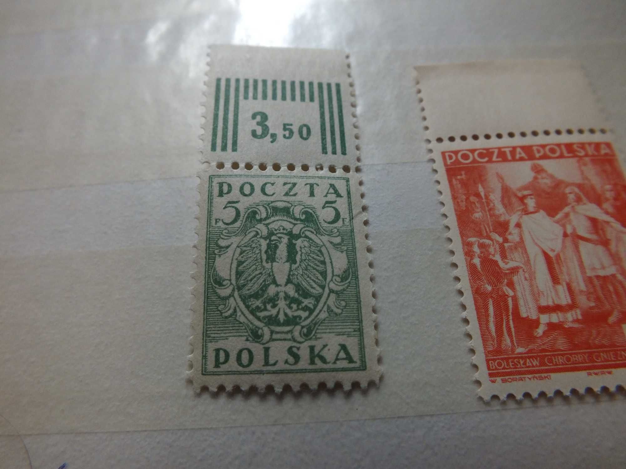 2szt. znaczki Fi86/1919r.,ORZEŁ margines Polska Fi310/1939r.PMW czyste