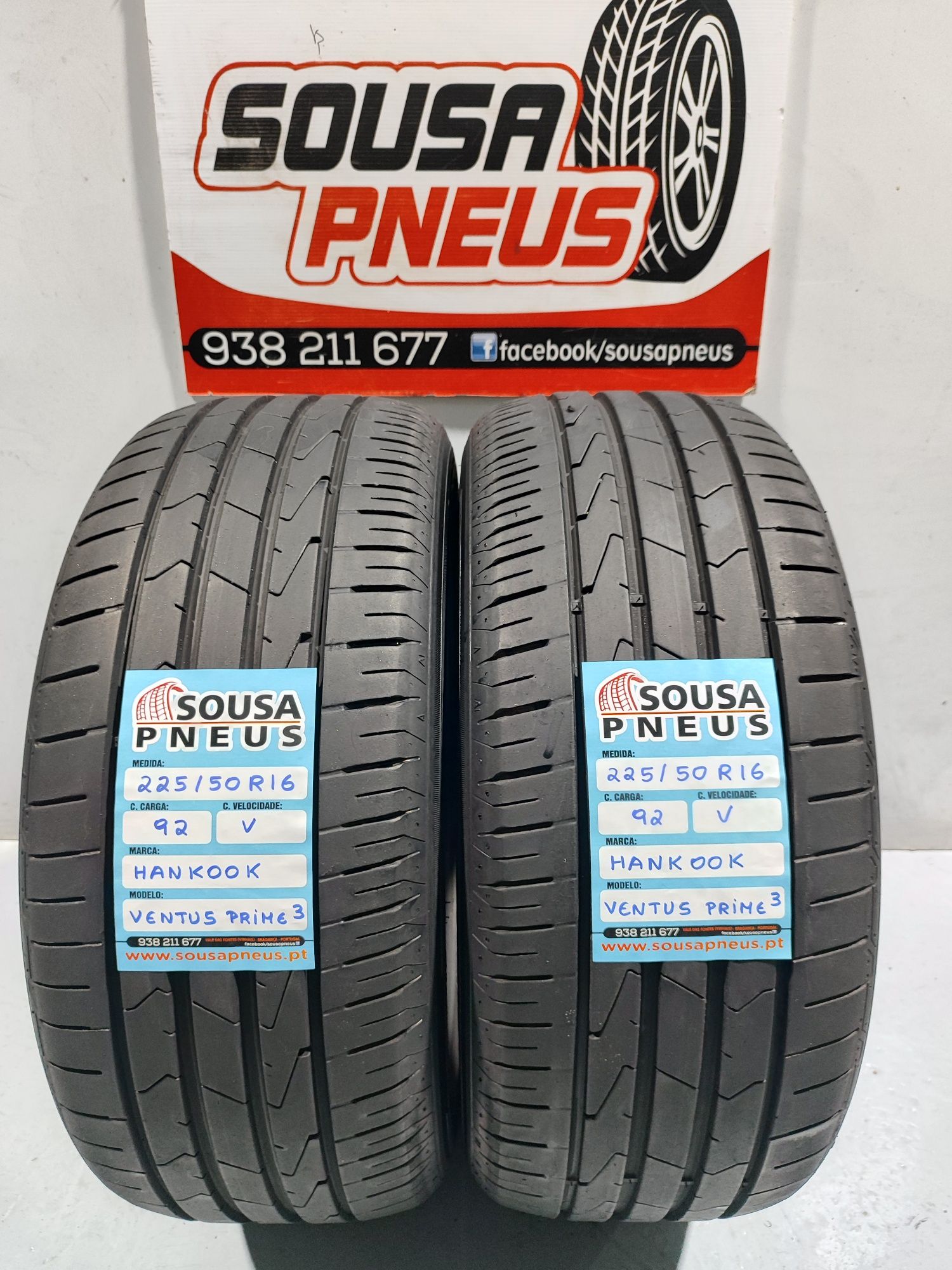 2 pneus semi novos 225-50R16 Hankook - Oferta dos Portes