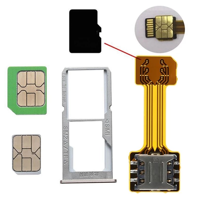 2 Sim + SD Card. Адаптер на 2 сим карты + карта памяти, переходник.