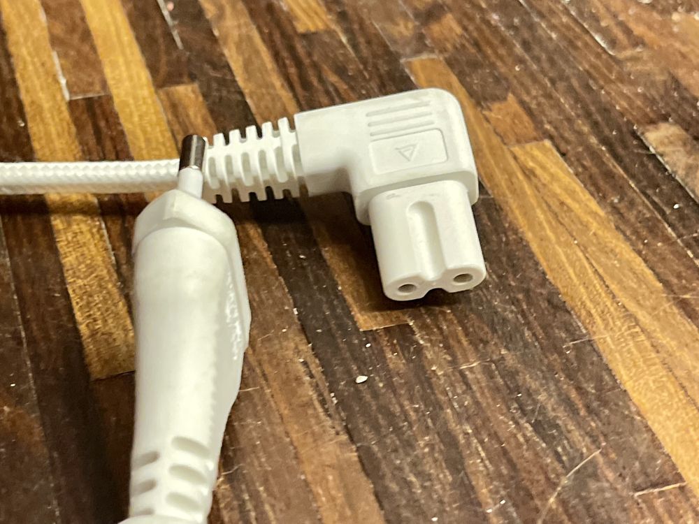 1.9m IKEA SYMFONISK kabel zasilający tkanina biały koniczynka zagiety