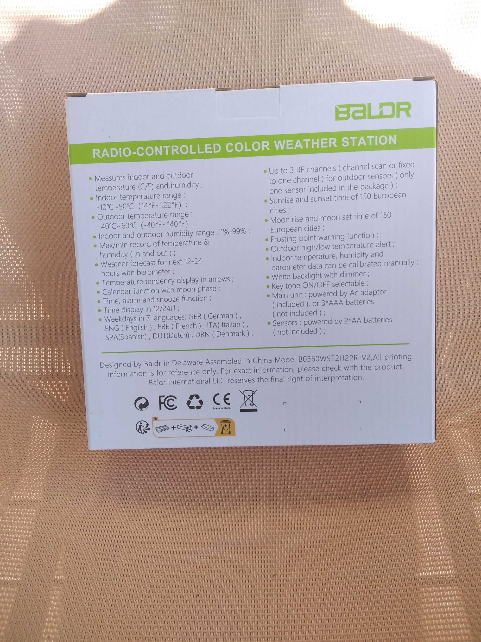 stacja pogodowa, bezprzewodowa , barometr TERMOMETR LCD KOLOR baldr