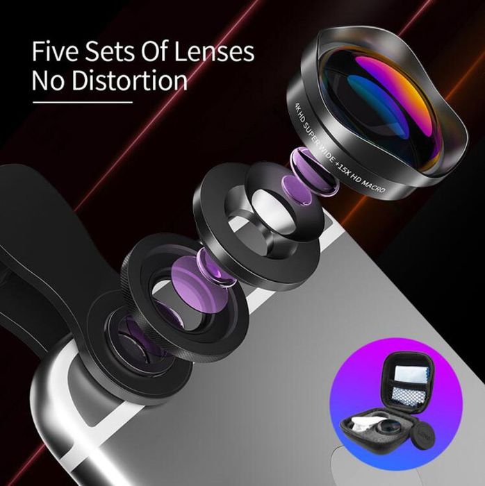 4K HD надширококутний об'єктив якість та 15-кратне Селфі Супер