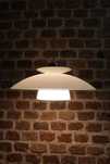 Szklana duńska lampa sufitowa vintage space age louis poulsen