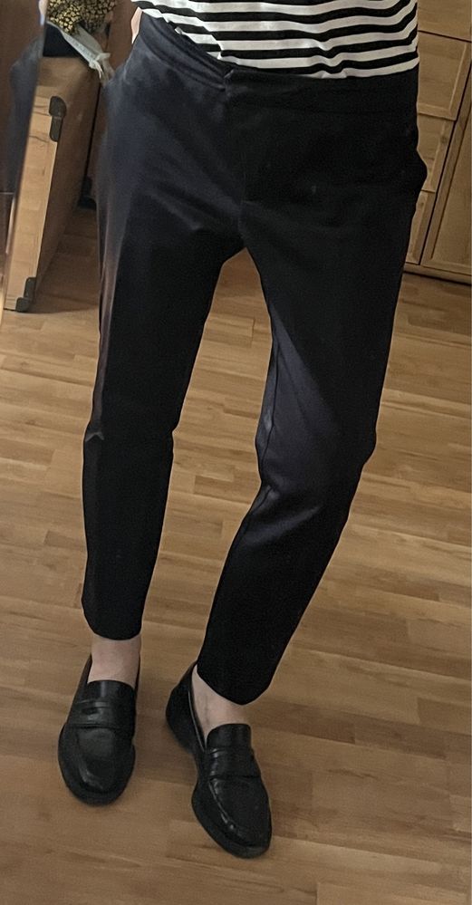Granatowe spodnia garniturowe chinos eleganckie L 40