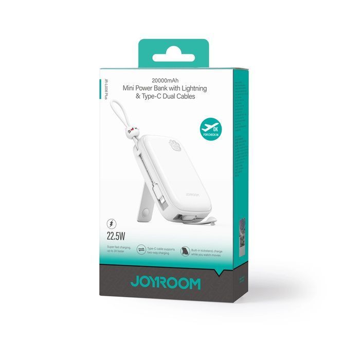 Powerbank Joyroom 22.5W 20000mAh ze stojakiem + kabel USB-A - USB-C