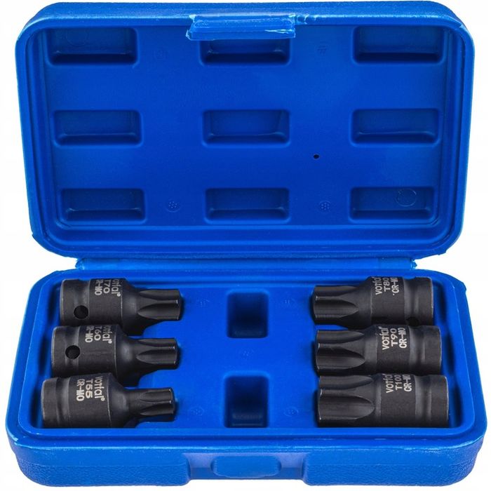 Bity Udarowe Zestaw Bitów Torx T55-t100 Nasadki Klucze Nasadowe 1/2" 6