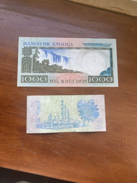 Notas 5 e 1000 liras africa dul e espanha