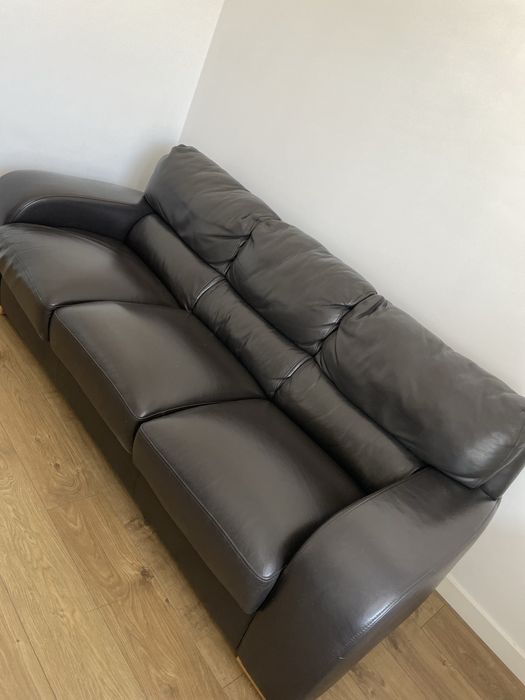 Komplet skorzany - rozkaldana kanpa i fotel