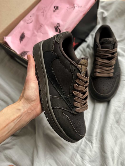 ‼️Кросівки Nike Air Jordan 1 Retro Low OG SP Travis Scott Velvet Brown