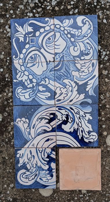 Azulejos portugueses azul e branco reprodução de azulejos do séc XVIII