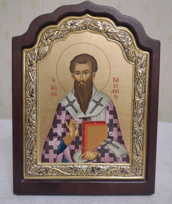 Греческие иконы  Иоанна Крестителя и Василия Великого