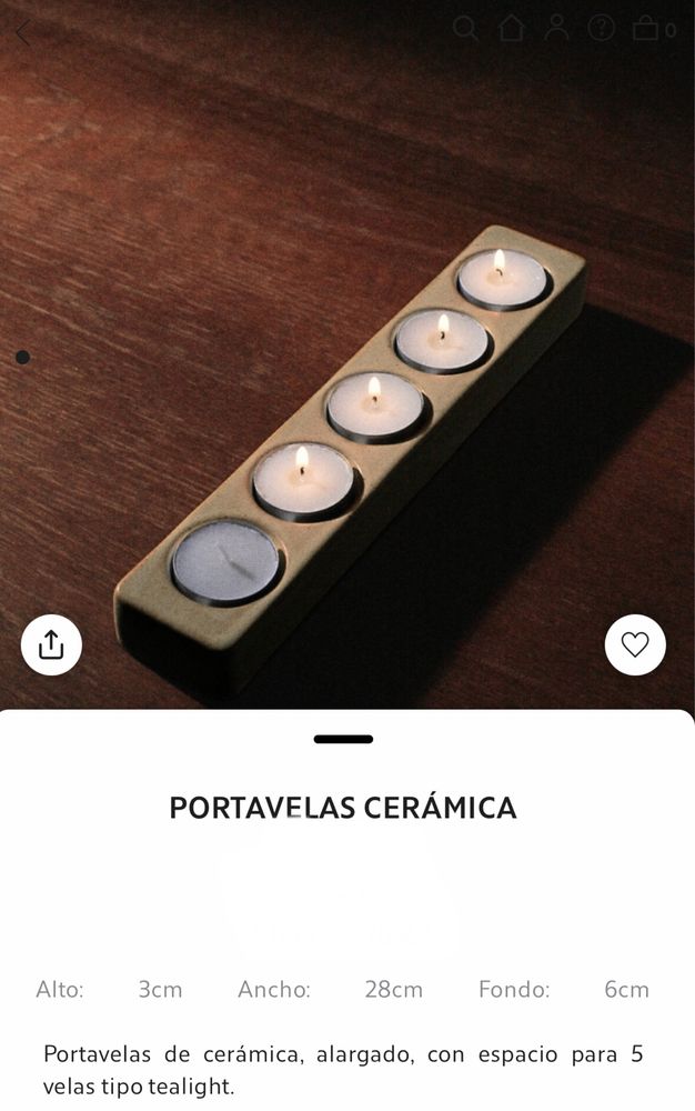 Portavelas Cerámica Zara Home NOVO